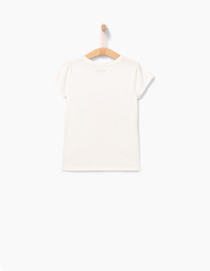 Girls' off-white flamingo-surfer T-shirt - IKKS