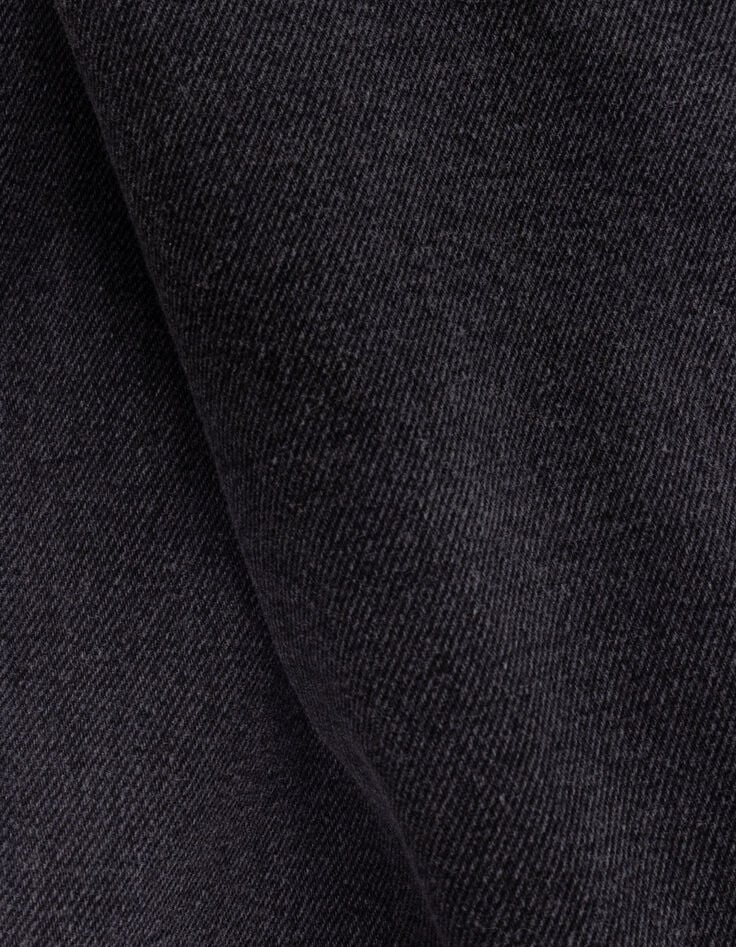 Robe-salopette midi en jean gris fendue fille-9
