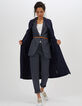 I.Code navy trench coat, gold embroidery-6