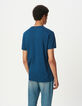 Men’s blue cotton modal short-sleeved T-shirt-3