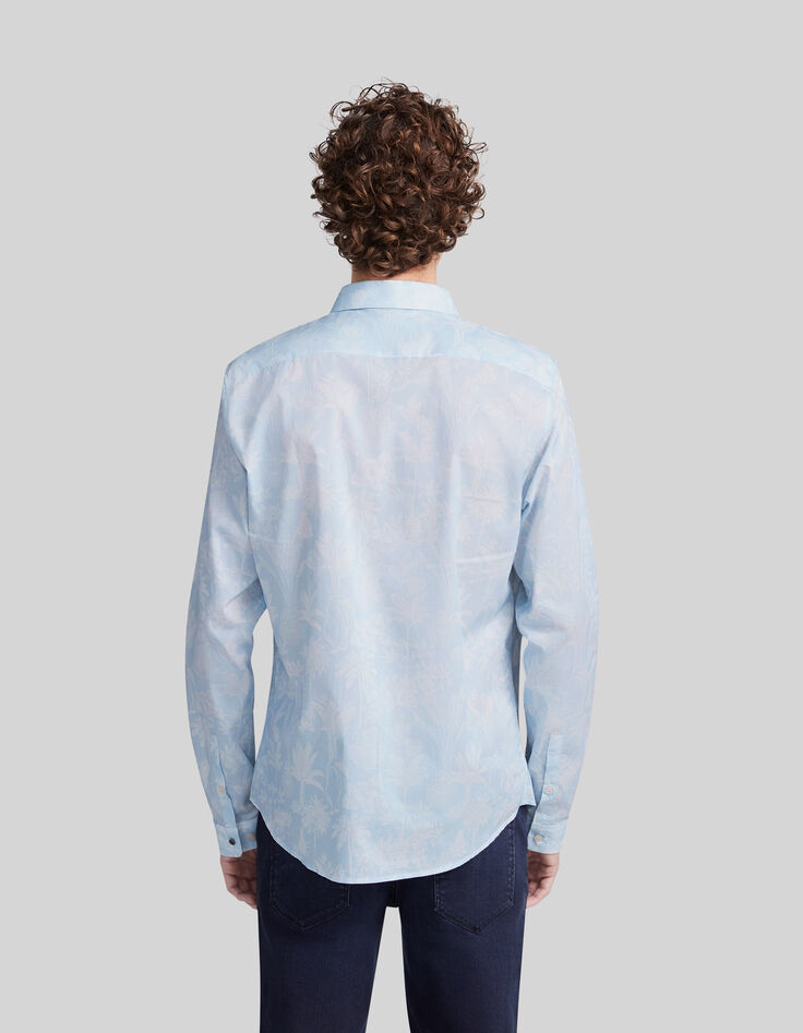 Men&rsquo;s sky tropical motif Liberty fabric SLIM shirt-3