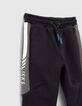 Boys’ dark navy sports joggers with side bands-5