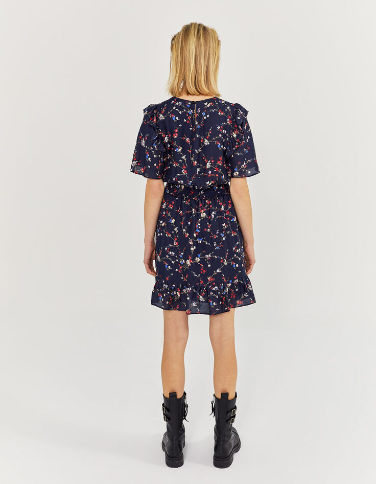 Damenkleid aus Viskose und Seide mit Kirschblütenprint-3