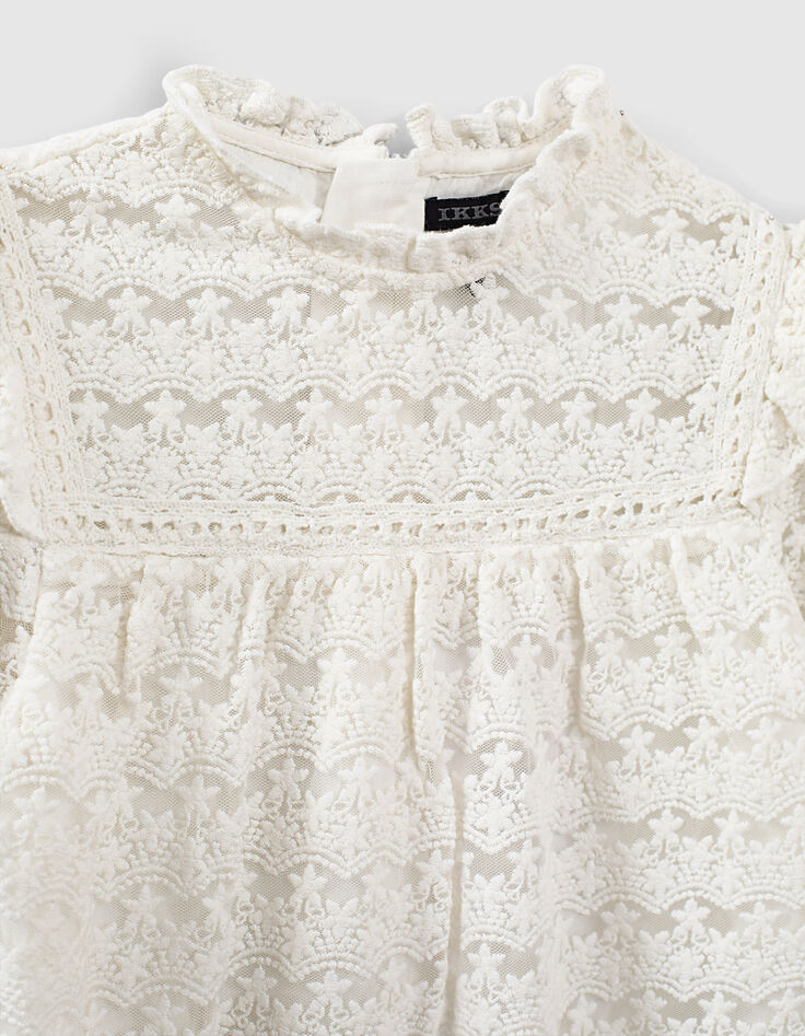 Ivoor blouse in kant sterren meisjes  -3