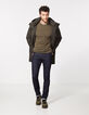 Pull kaki col rond en cachemire Homme-6