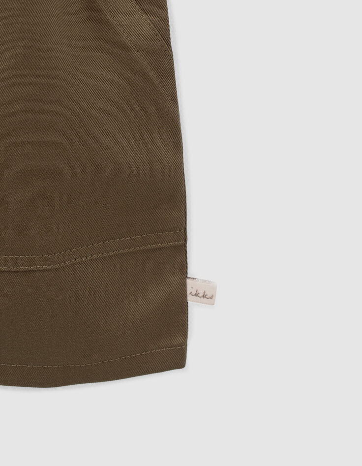 combi-short kaki en Lenzing&trade; Tencel Lyocell&trade;broderie dos fille-6