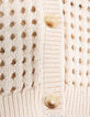 Cardigan écru coton bio tricot ajouré fille-8