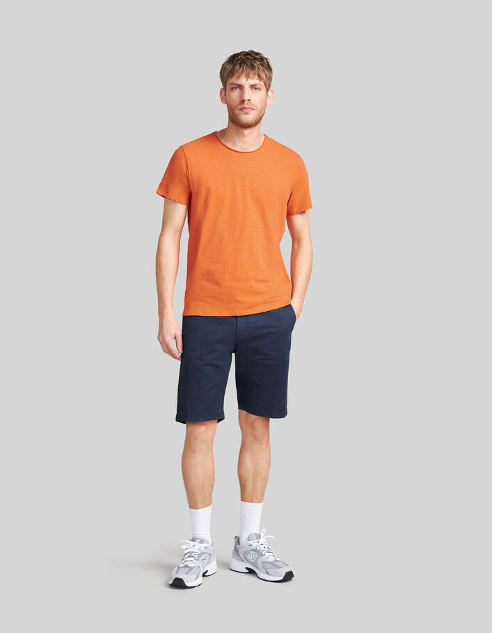 Camiseta L'Essentiel naranja algodón cuello redondo hombre - IKKS