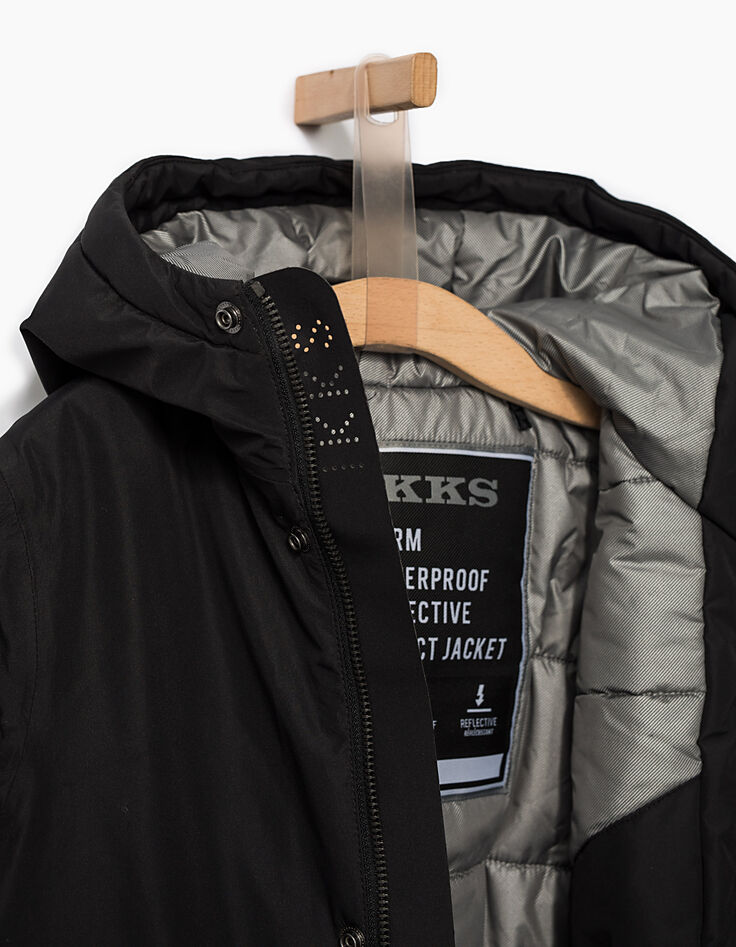 Parka noire chaude et waterproof garçon-5