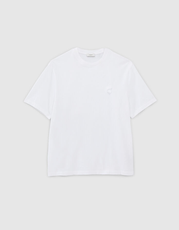 Gender Free-T-shirt blanc coton bio broderie Mixte-4 Gender Free-T-shirt blanc coton bio broderie Mixte-4