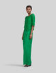 Blouse verte dentelle macramé Femme-8