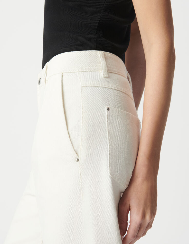 Women's off-white recycled cotton wide-leg jeans-6