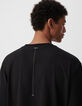 Men's black T-shirt with statue image and embroidery-3