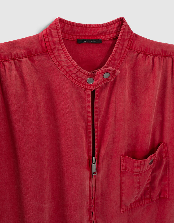 Robe courte rouge délavé Lenzing™ Lycocell™ Femme-9