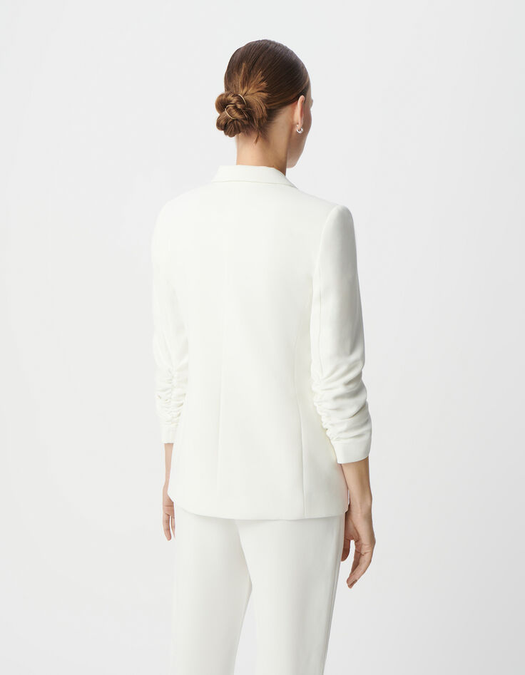 Veste de costume blanc cassé recyclé Femme-4