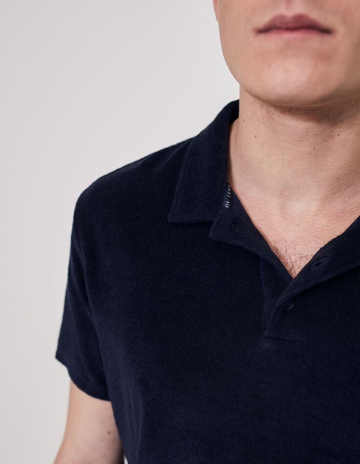 Men&rsquo;s navy terry cloth polo-4