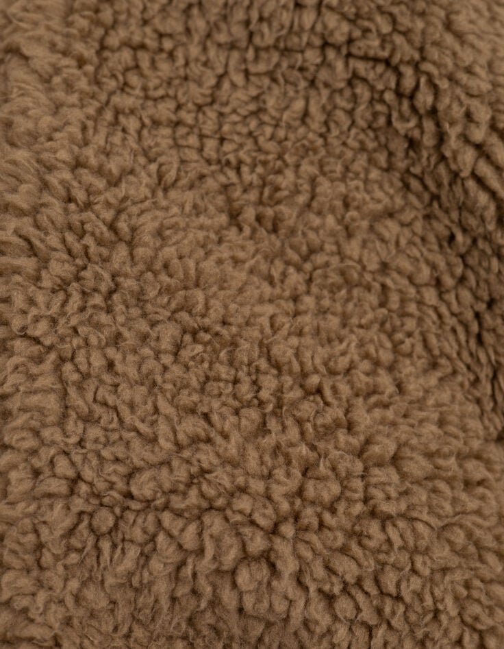 Cardigan réversible molleton gris sherpa camel bébé garçon-7