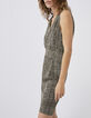 Robe kaki imprimé ethnique avec taille croisée Femme-4
