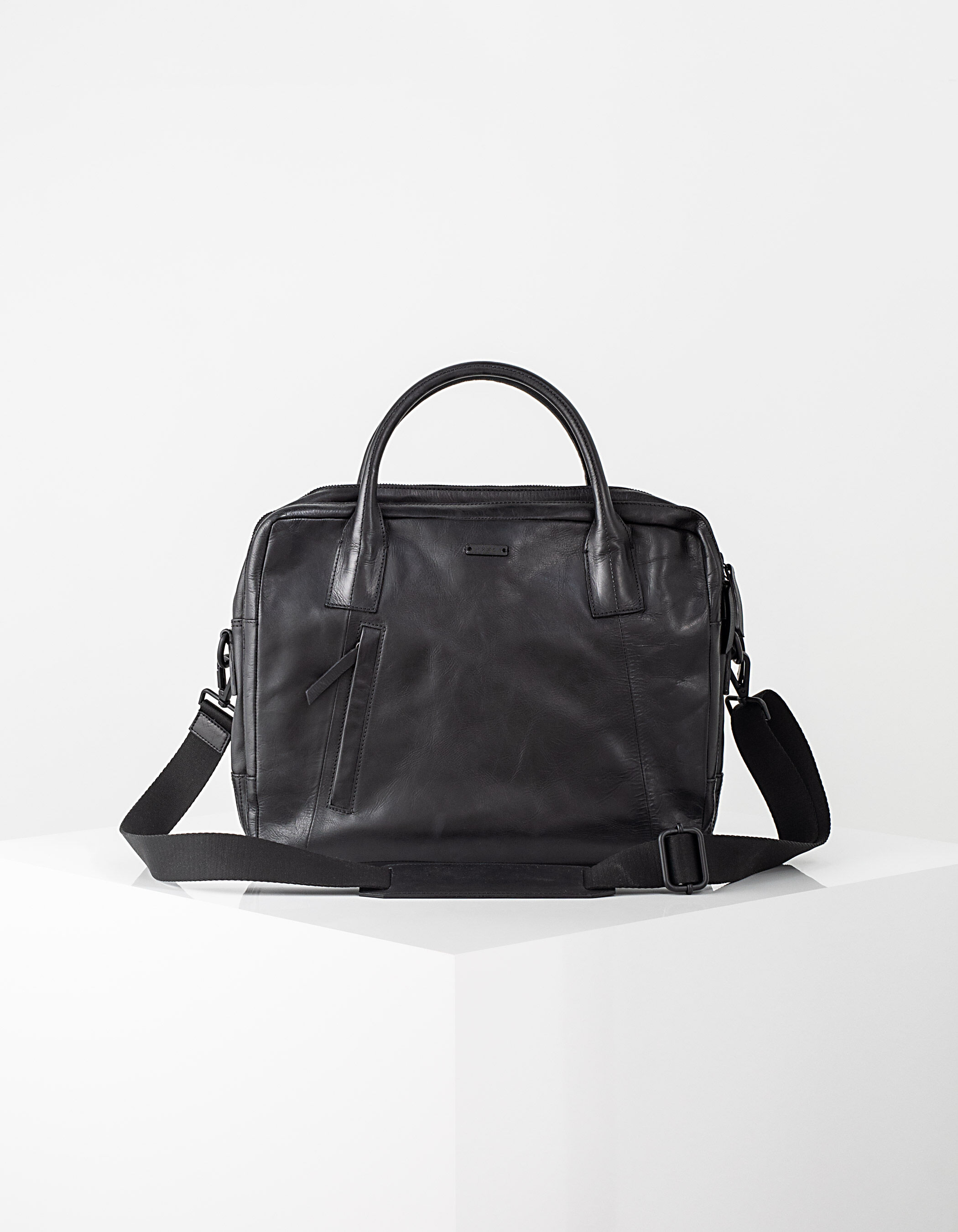 Men s black leather bag