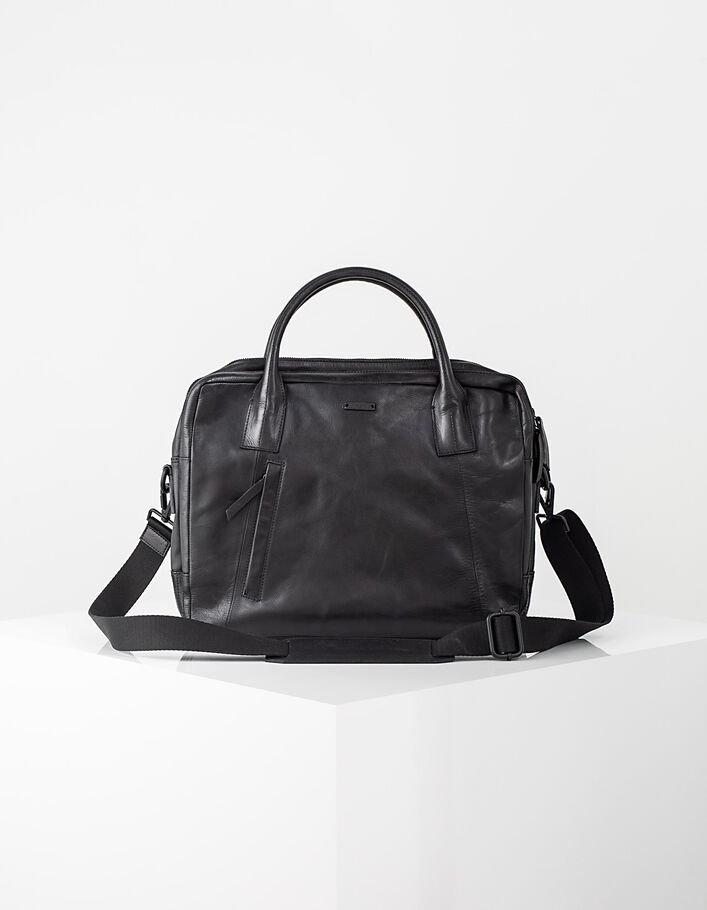 Men's black leather bag  - IKKS