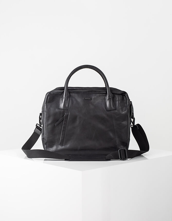 Sac noir en cuir homme - IKKS