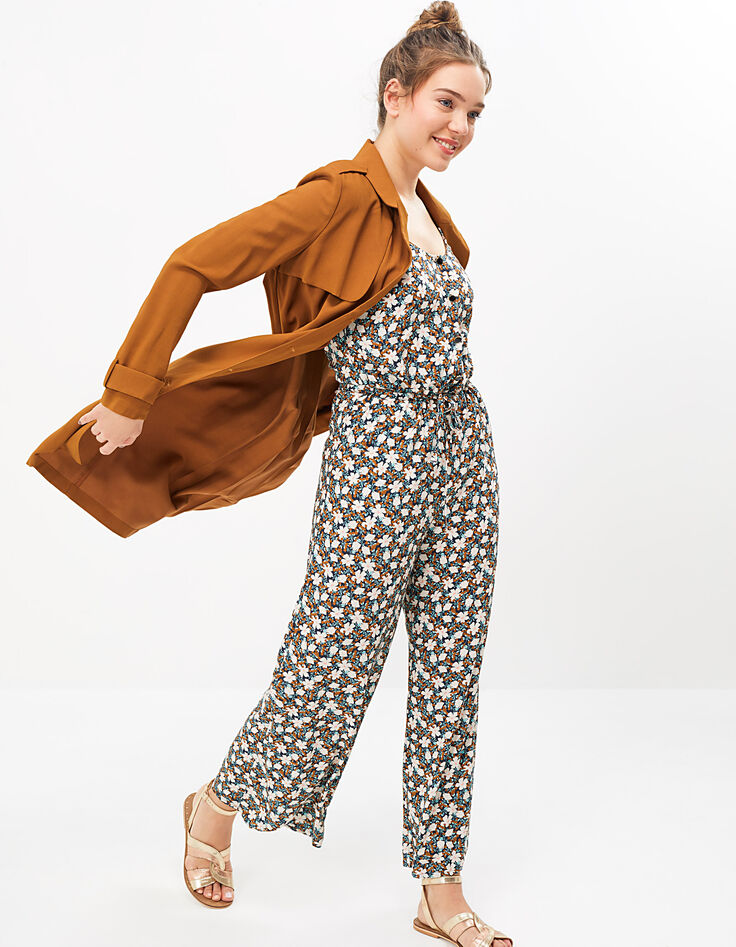 Camelbrauner Trenchcoat mit plissiertem Rücken I.Code-6