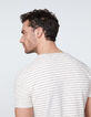 Men’s ivory striped T-shirt with guitar and palm tree-5