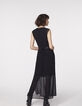 Langes 2-in-1-Damenkleid mit Lammlederweste-3