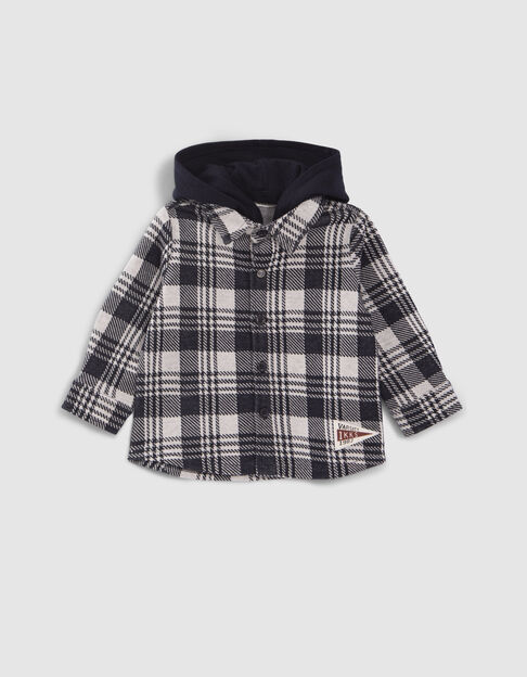 Baby boys’ check shirt with detachable hood