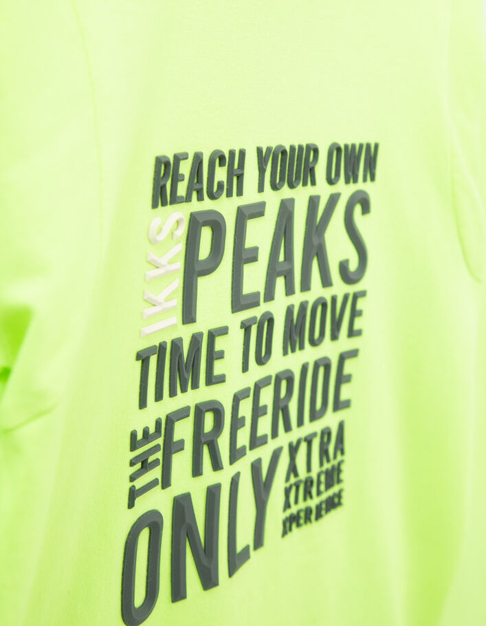 Boys’ neon green rubber slogan T-shirt - IKKS