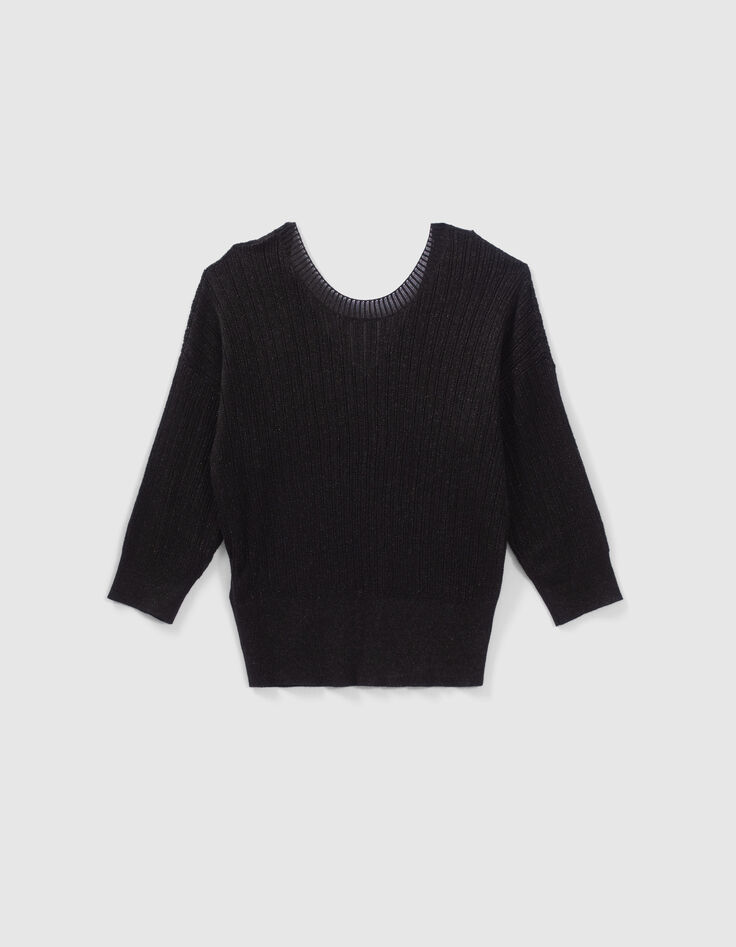 Jersey negro reversible punto pointelle lúrex mujer-5 Jersey negro reversible punto pointelle lúrex mujer-5