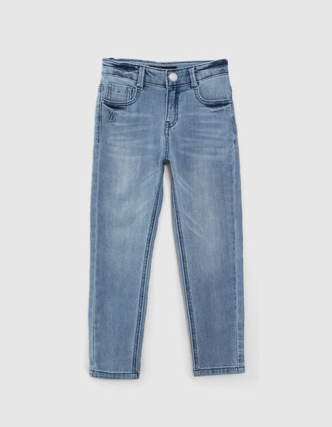 Boys’ blue STRAIGHT jeans with embossed anchors