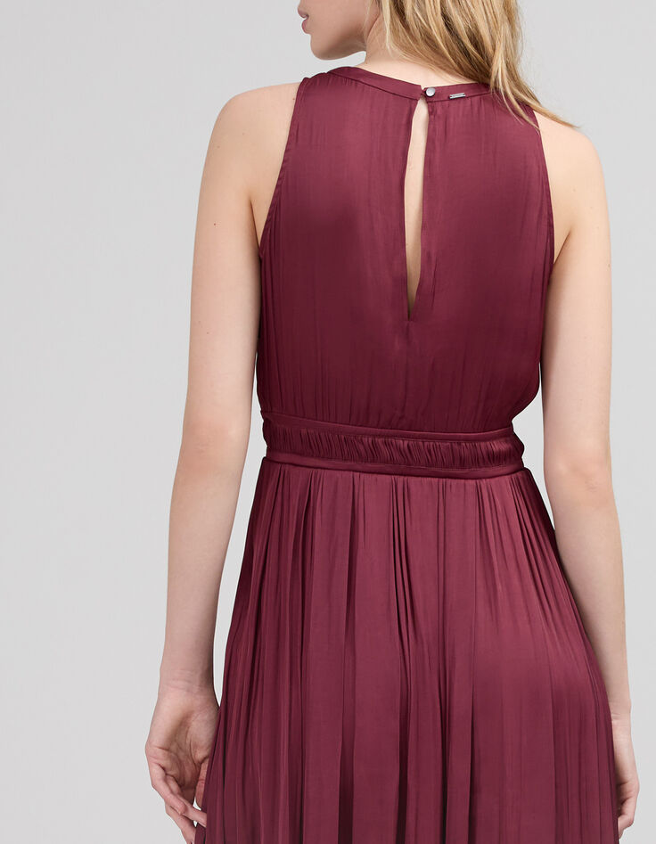 Damen-Maxikleid recycelt Bordeaux mit asymmetrischem Top-4