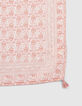 Altrosa, quadratisches M&auml;dchenhalstuch mit Blumenprint-3