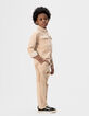 Pantalón jogger loose beige detalles pana niño-1