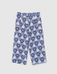 Girls' white trousers with graphic wax print-4