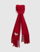 Echarpe en fine maille coloris rouge badge chevron femme-1