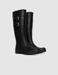 Botas de agua negras suela dentada mujer-4