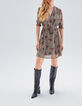Robe écrue recyclée imprimé léo cachemire Femme-6
