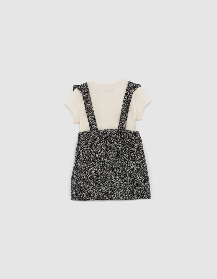 Conjunto vestido negro estampado y body bebé niña-3
