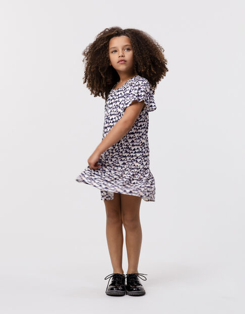 Robe marine LENZING™ ECOVERO™ cœurs fille - IKKS