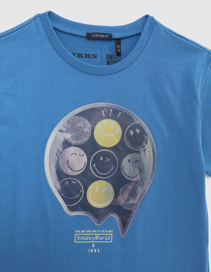 Blauw T-shirt lenticulaire opdruk SMILEYWORLD jongens - IKKS