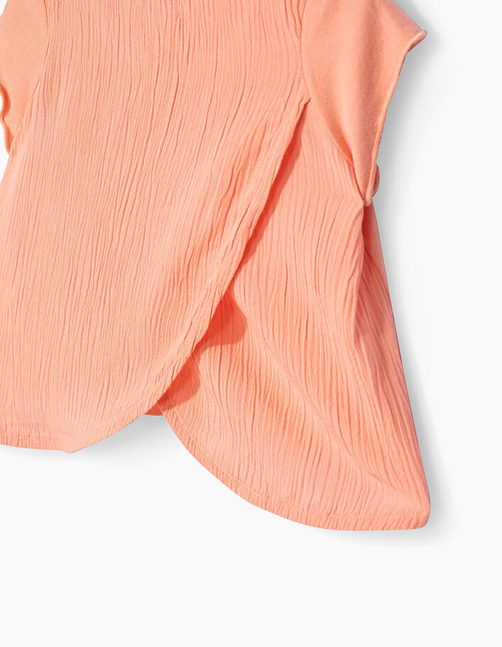 Perzik T-shirt met flamingo's voor babymeisjes - IKKS