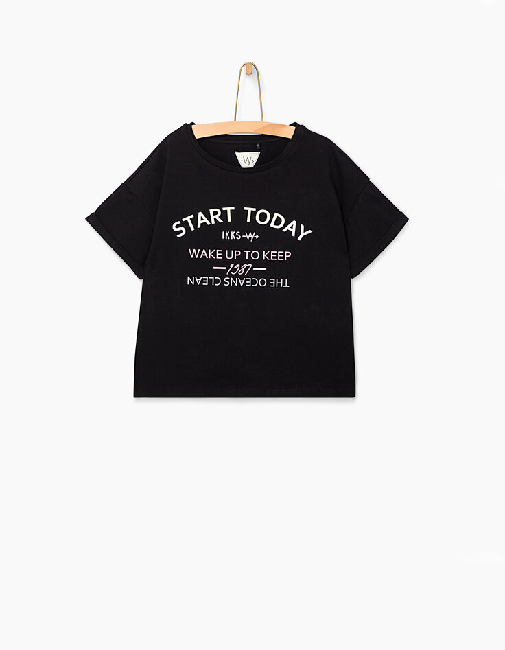 Camiseta negra Start Today niña -2