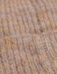 Bonnet beige tricot c&ocirc;tel&eacute; broderie I.Code-4