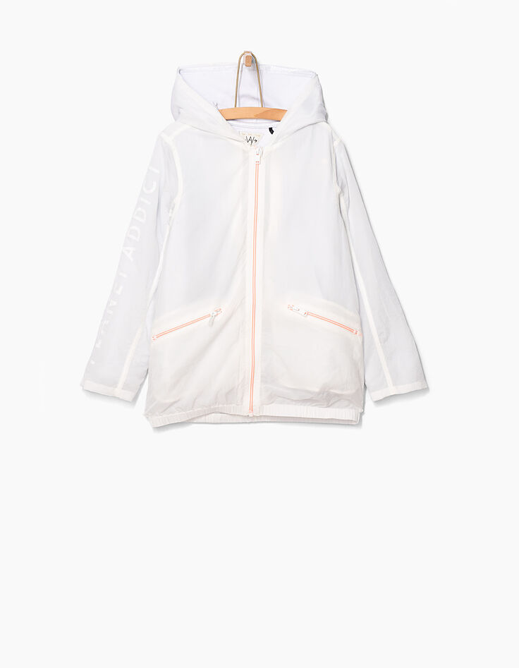 Coupe-vent 2 en 1 blanc cassé et cardigan fille-1