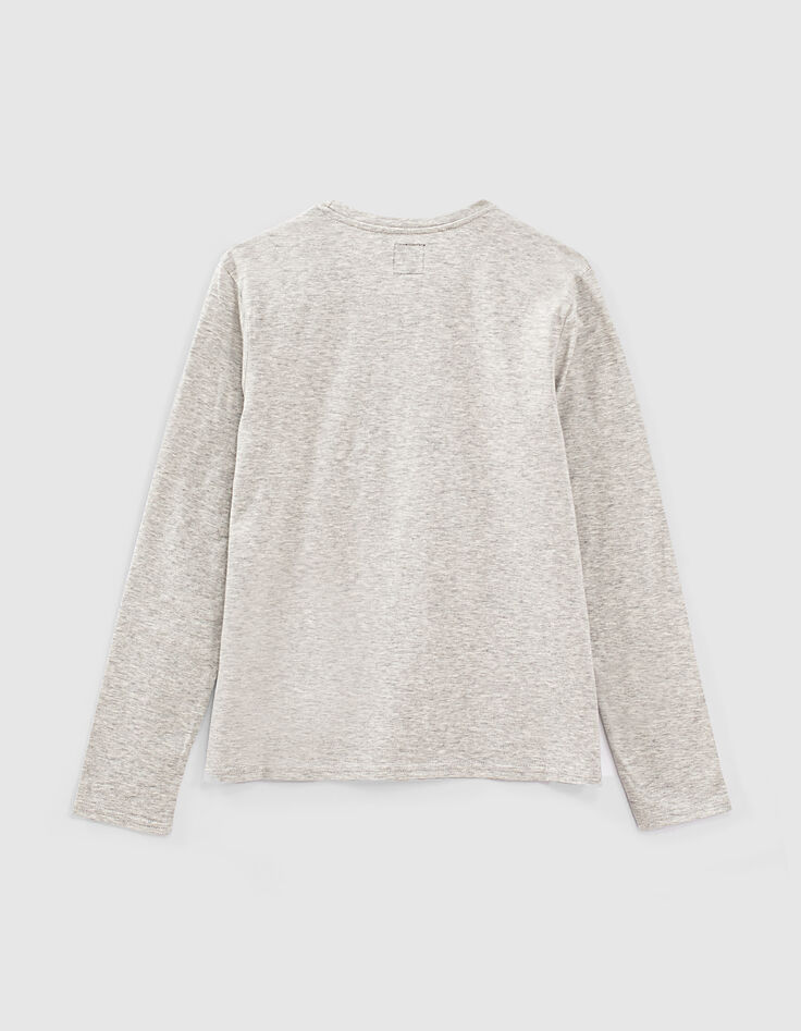 Camiseta gris jaspeado medio bandera ni&ntilde;o -3