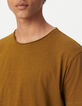 T-shirt col rond ocre coton bio flamm&eacute; Homme-4