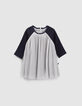 Robe argentée plissée bébé fille-1