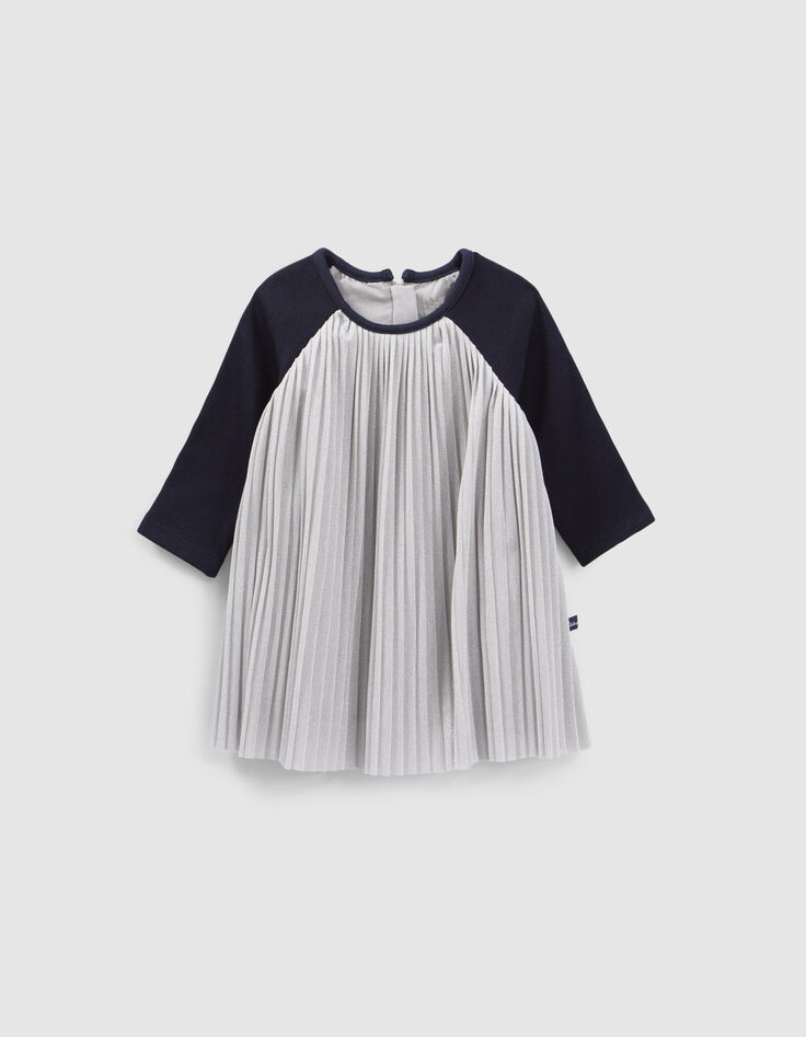Robe argentée plissée bébé fille-1